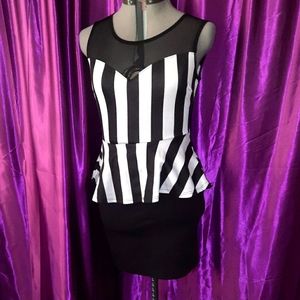 Free with $30 purchase!!!Deb plus size wide black & white striped dress!